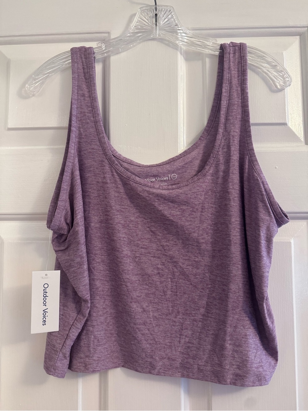 Outdoor Voices Lavender Heather Scoop Neck Crop Tank Soft NWT